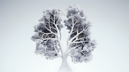Dynamic shot capturing the beauty of lungs in high definition on a clean white canvas