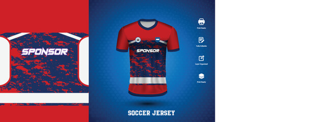 Vector soccer jersey design for sublimation or sports tshirt design for cricket football
