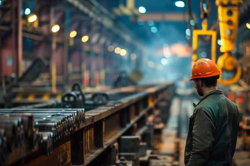 Fotobehang worker in a steel factory © StockUp