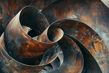 modern art abstract rusty metal flower sculpture 