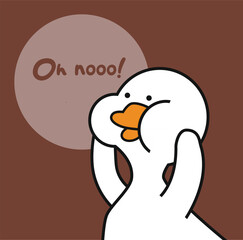 Duck Pose Cartoon Vector Illustrations. Good for Graphic Assets