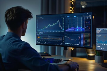 Drawing attention to investment diversification through a multidimensional chart spread across a virtual interface Navigated by an expert advisor.