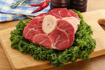 Raw ossobuco beef meat for cooking