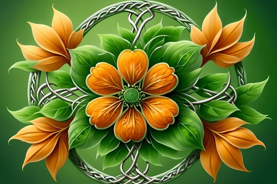 unusual orange flower with green foliage