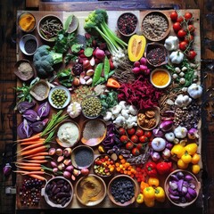 Top view of ingredient for cooking food.