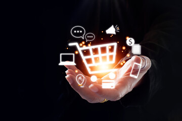 Technology online shopping business concept. internet network online shop store., online shopping...