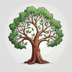 Tree Logo Cartoon Design Very Cool