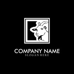 Luxury sheep logo design template.
