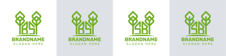 Letters BS and SB Greenhouse Logo, for business related to plant with BS or SB initials