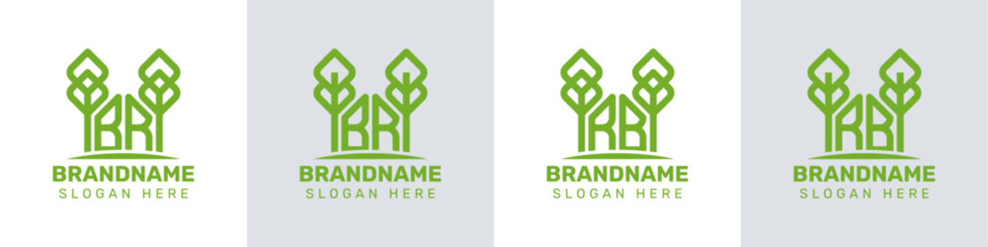 Letters BR and RB Greenhouse Logo, for business related to plant with BR or RB initials