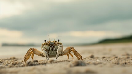 Crabs on the beach, walking free, the beach