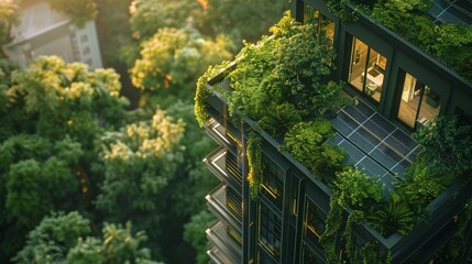 Fototapeta premium Modern architecture with integrated greenery