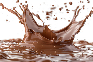 Splash of chocolate milkshake isolated on white background. High quality photo