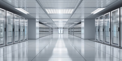 Computer data center room facility with server raks Storage solutions cloud storage servers 