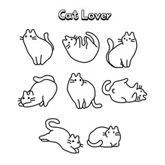 Cat cute emoji collection vector