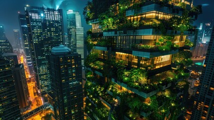 Bioluminescent Metropolis A Sustainable Urban Oasis
