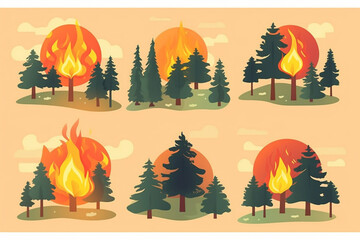 Forest fire. Large-scale fire. The work of rescuers. Non-compliance with the rules of behavior in the forest. Violation of fire behavior rules.