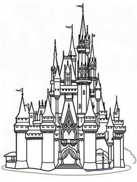 image of old princess castle for coloring pages for girls