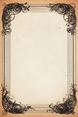graphics of old paper with a delicate black ornament