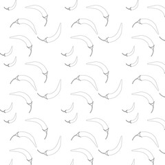 Chilli pepper black and white patern vector ilustration