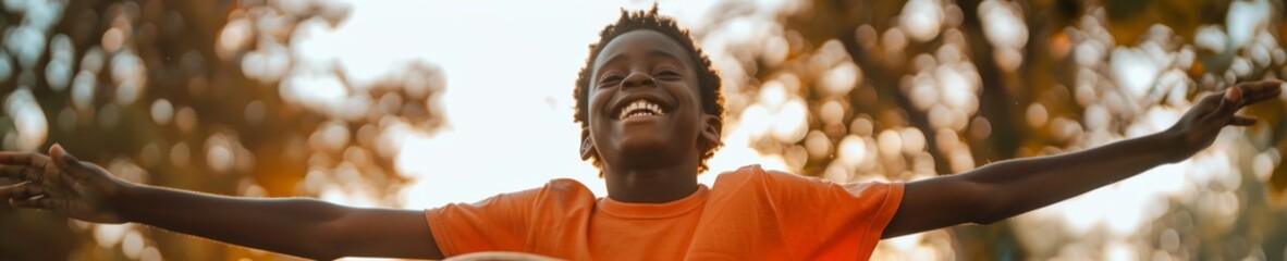 African American teenager smiling while skateboarding, his freedom and happiness palpable - obrazy, fototapety, plakaty