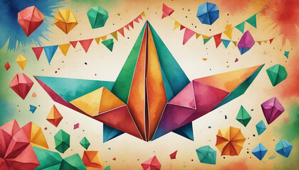 Illustration Of Happy Cinco De Mayo Origami Card