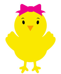 Easter Chick clip art design on plain white transparent isolated background for card, shirt, hoodie, sweatshirt, apparel, tag, mug, icon, poster or badge