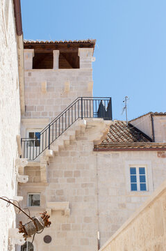 Old building in Korcula town, Croatia, birth house of Marco Polo
