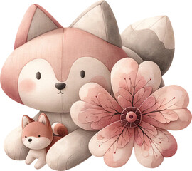 Soft Plush toy for dog in cherry blossom theme