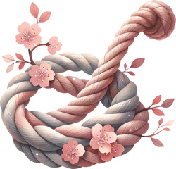 Rope Toy for dog in cherry blossom theme