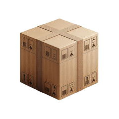 Cardboard box isolated on a transparent background