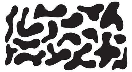 Blob vector liquid shadows random shapes. Black cube drops simple shapes. vector illustration isolate on white background in eps 10.