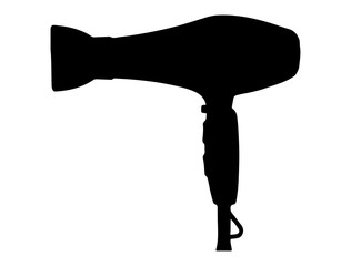 Hair dryer silhouette vector art white background