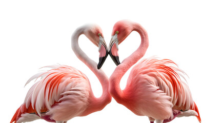 Naklejka premium An Artistic Representation of Two Flamingos Forming a Heart Shape