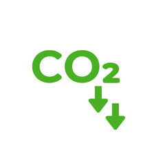 Reducing carbon emission icon. Reduce co2 gas graphic design. Ecology and environment