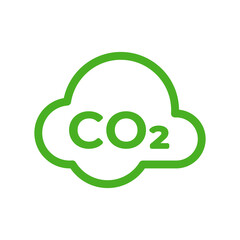 Reducing carbon emission icon. Reduce co2 gas graphic design. Ecology and environment