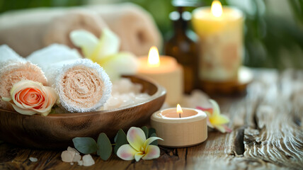 Serene Spa Essentials with Towels, Soap, and Beauty Products