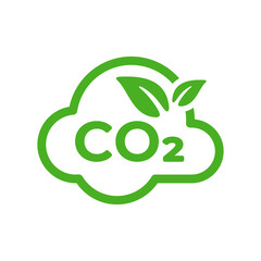 Reducing carbon emission icon. Reduce co2 gas graphic design. Ecology and environment