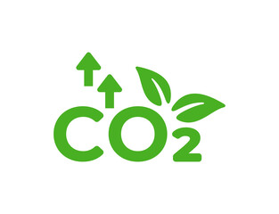 Reducing carbon emission icon. Reduce co2 gas graphic design. Ecology and environment