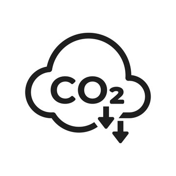Reducing carbon emission icon. Reduce co2 gas graphic design. Ecology and environment