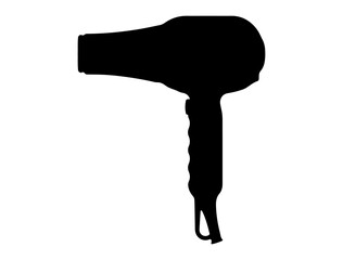 Hair dryer silhouette vector art white background