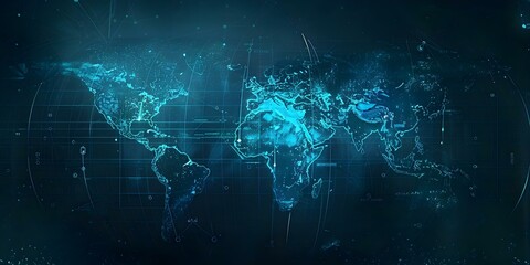 Fototapeta na wymiar A futuristic image showcasing digital continents and virtual countries in cyberspace. Concept Digital Continents, Virtual Countries, Futuristic Image, Cyberspace Concept