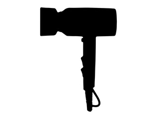 Hair dryer silhouette vector art white background