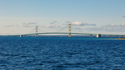Mackinac Bridge is a suspension bridge that connects the Upper and Lower peninsulas of Michigan