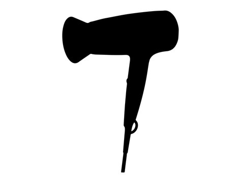 recommend clip art: Hair dryer silhouette vector art white background