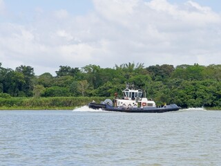 Tugboat on Lake Gatún (Panama Canal)