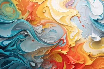 Swirling lines and paint splatters create a colourful Background, created by ai generated