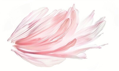 Pale pink daisy flower petals on white background.