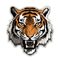 Tiger head mascot logo design vector illustration isolated on white background.
