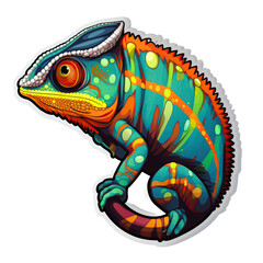 Fototapeta premium Chameleon on a white background, vector illustration, eps